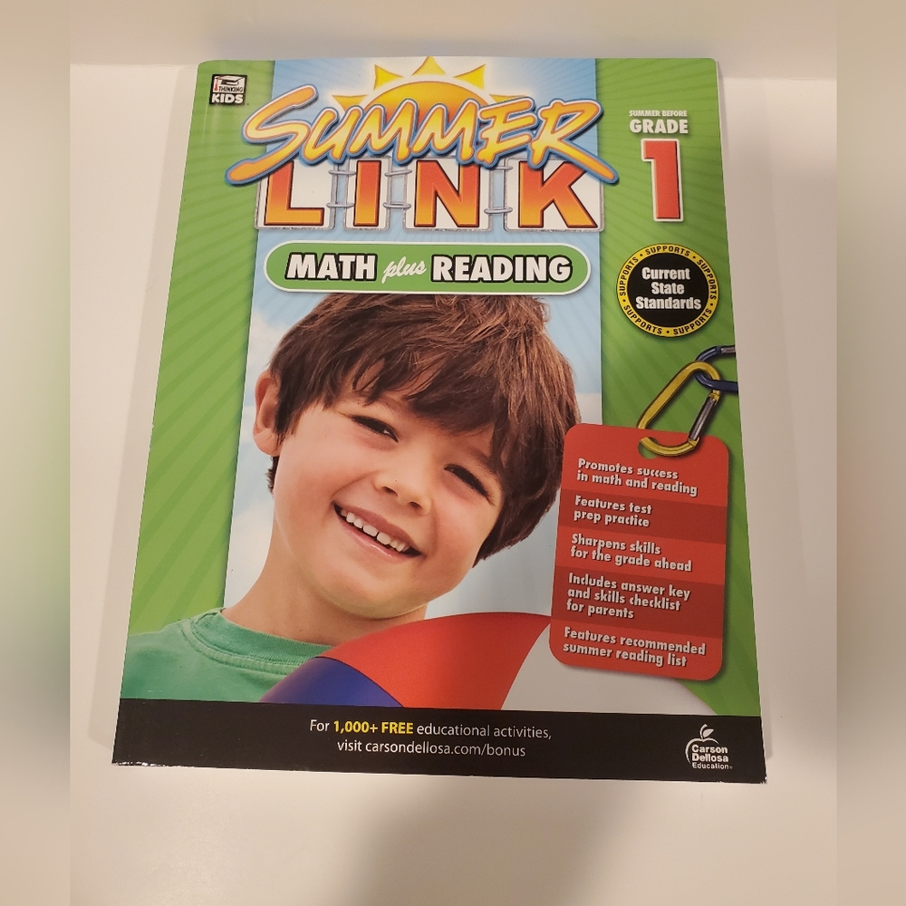Summer Link Grade 1 Math and Reading Workbook New